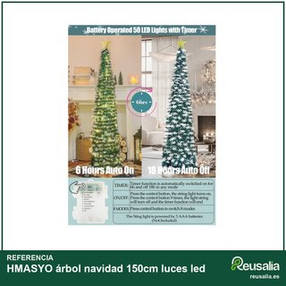 HMASYO árbol navidad 150cm luces led