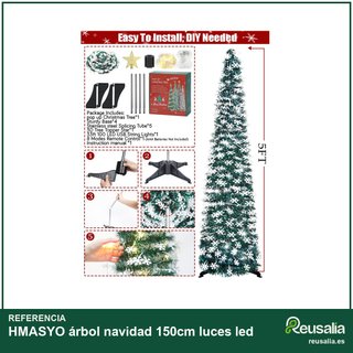 HMASYO árbol navidad 150cm luces led