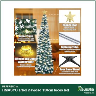 HMASYO árbol navidad 150cm luces led