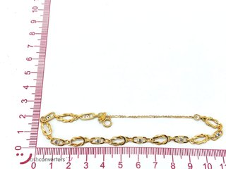pulsera oro 18k con piedra con circonita
