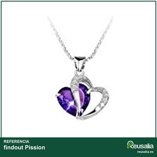 findout Pission collar plata corazón cristal