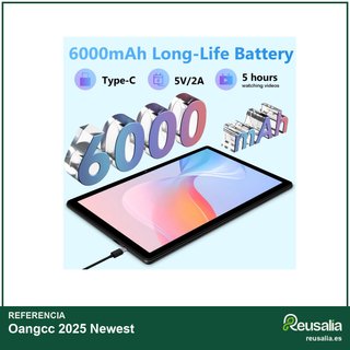 Oangcc 2025 Newest 128GB Negro Tablet Android 13