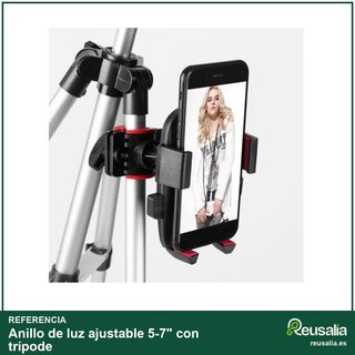 Anillo de luz ajustable 5-7" con trípode