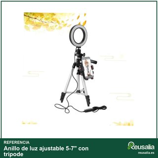 Anillo de luz ajustable 5-7" con trípode