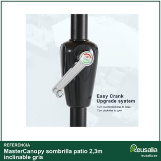 MasterCanopy sombrilla patio 2,3m inclinable gris