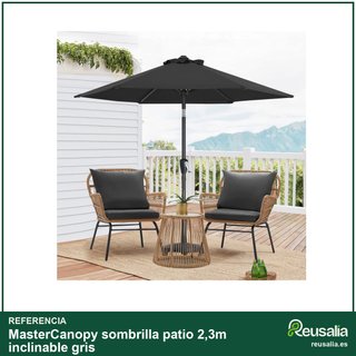 MasterCanopy sombrilla patio 2,3m inclinable gris