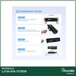 LxTek 83A CF283A Tóner negro compatible para HP