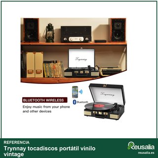Trynnay tocadiscos portátil vinilo vintage