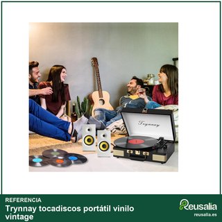 Trynnay tocadiscos portátil vinilo vintage