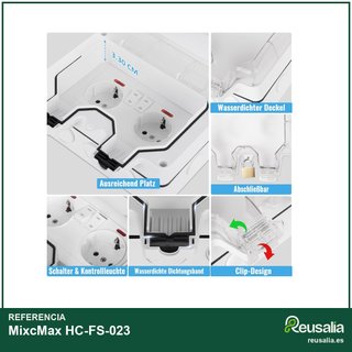 Enchufe Exterior Estanco IP66 con Interruptor