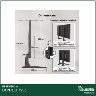 BONTEC soporte pie TV 22-65 pulgadas