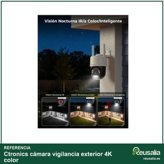 Ctronics cámara vigilancia exterior 4K color