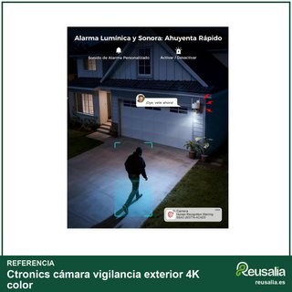 Ctronics cámara vigilancia exterior 4K color