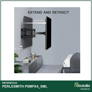 PERLESMITH soporte TV pared inclinable 45kg VESA