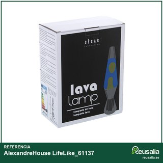 LÁMPARA LAVA METAL BRILLO LÍQUIDO VERDE/AZUL