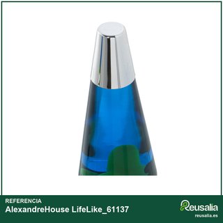 LÁMPARA LAVA METAL BRILLO LÍQUIDO VERDE/AZUL