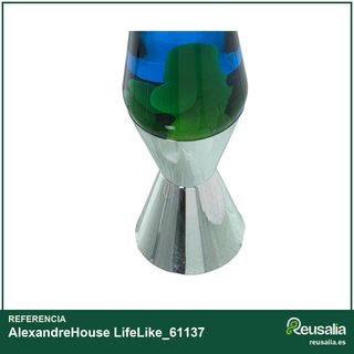 LÁMPARA LAVA METAL BRILLO LÍQUIDO VERDE/AZUL
