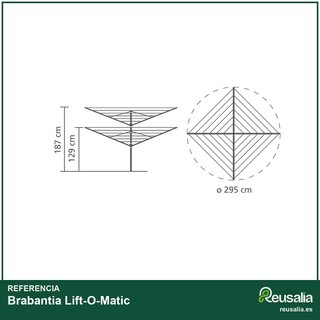 Brabantia Lift-O-Matic tendedero giratorio
