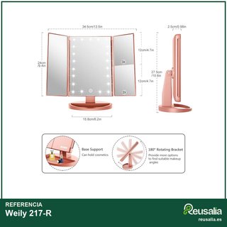 Weily espejo tocador led aumento triptico