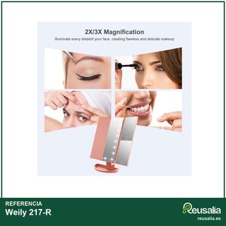 Weily espejo tocador led aumento triptico