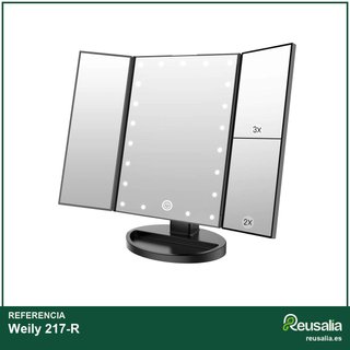 Weily espejo tocador led aumento triptico