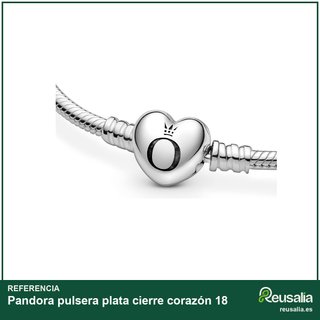 Pandora pulsera plata cierre corazón 18