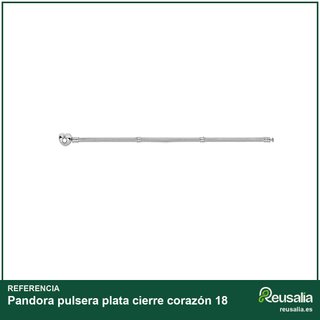 Pandora pulsera plata cierre corazón 18