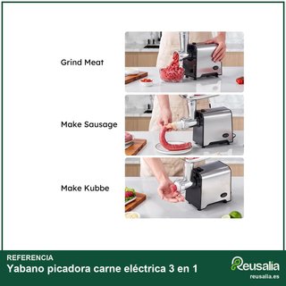 Yabano picadora carne eléctrica 3 en 1