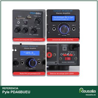 Pyle amplificador audio 200W Bluetooth USB