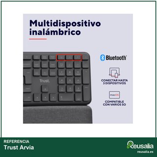 Trust Arvia teclado ergonómico inalámbrico negro