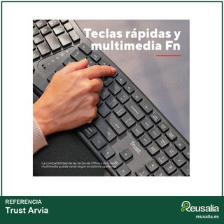 Trust Arvia teclado ergonómico inalámbrico negro