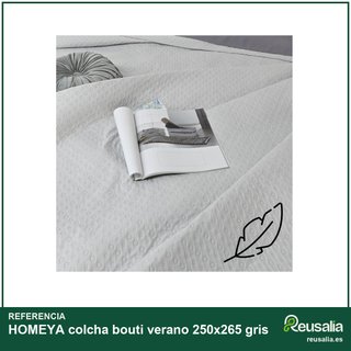 HOMEYA colcha bouti verano 250x265 gris