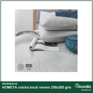 HOMEYA colcha bouti verano 250x265 gris