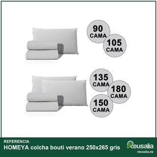 HOMEYA colcha bouti verano 250x265 gris