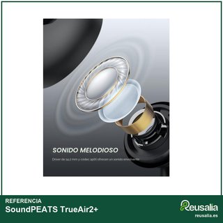 SoundPEATS TrueAir2+ auriculares bluetooth carga