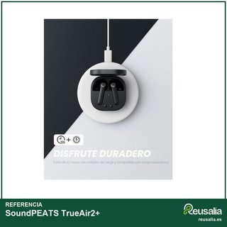 SoundPEATS TrueAir2+ auriculares bluetooth carga