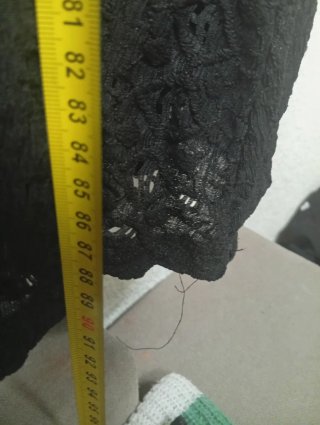 Vestido Negro Corto Encaje Calado Shein Talla M