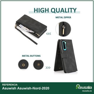Asuwish funda cartera piel soporte tarjetas