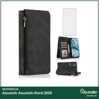 Asuwish funda cartera piel soporte tarjetas