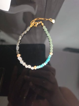 Pulsera de protección piedras naturales y perlas