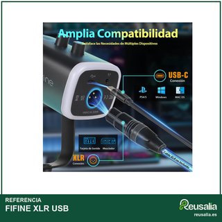 FIFINE micrófono dinámico XLR USB gaming