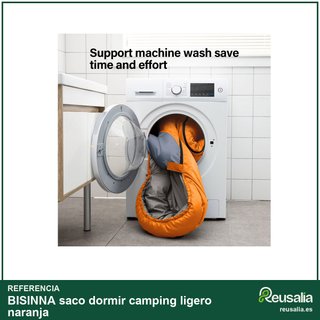 BISINNA saco dormir camping ligero naranja
