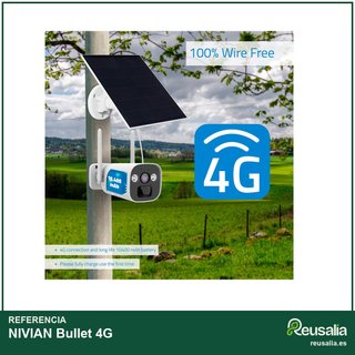 NIVIAN Cámara vigilancia Bullet 4G solar