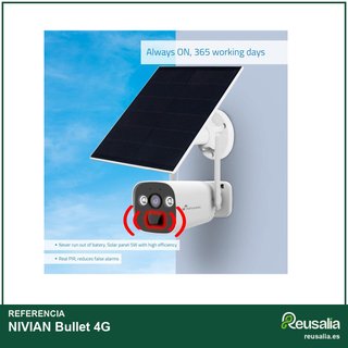 NIVIAN Cámara vigilancia Bullet 4G solar