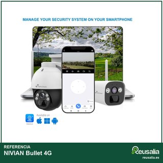 NIVIAN Cámara vigilancia Bullet 4G solar