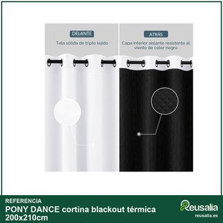 PONY DANCE cortina blackout térmica 200x210cm