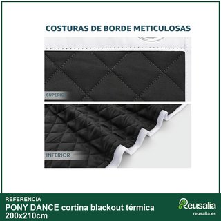 PONY DANCE cortina blackout térmica 200x210cm