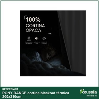 PONY DANCE cortina blackout térmica 200x210cm