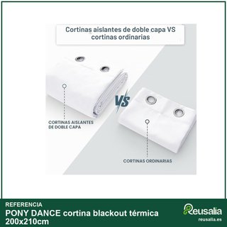 PONY DANCE cortina blackout térmica 200x210cm