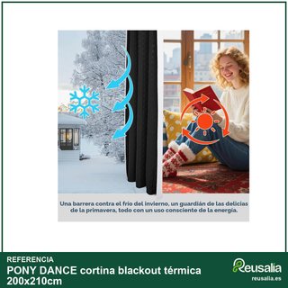 PONY DANCE cortina blackout térmica 200x210cm